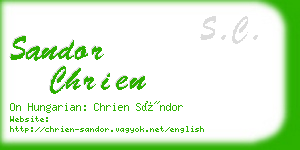 sandor chrien business card